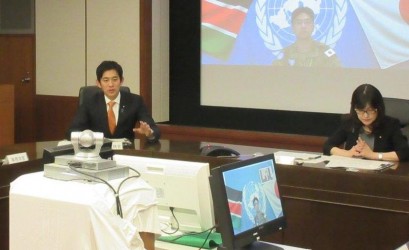 南スーダン派遣施設隊（第11次要員）とテレビ会議