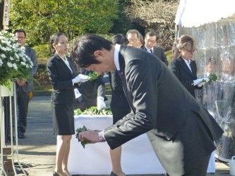 硫黄島戦没者遺骨引渡式に参列